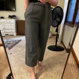 Gray wide leg fabric pants